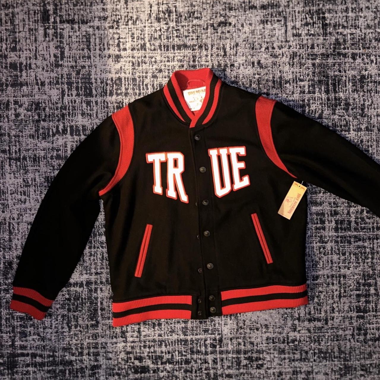 brand new oversized True Religion varsity jacket . Depop