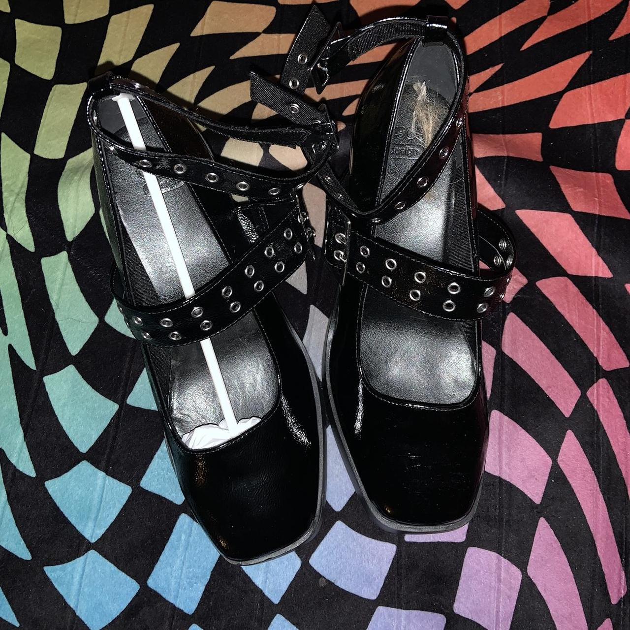 Black Buckle Mary Janes Size 11 W but fit more like... Depop