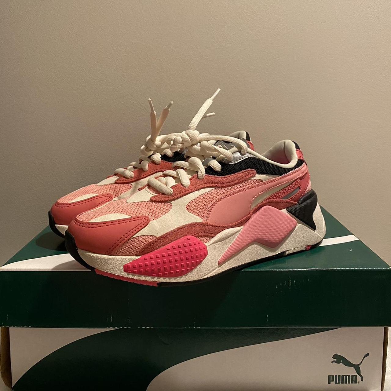 Puma RS X pink and white sneakers size 7.5 women Depop