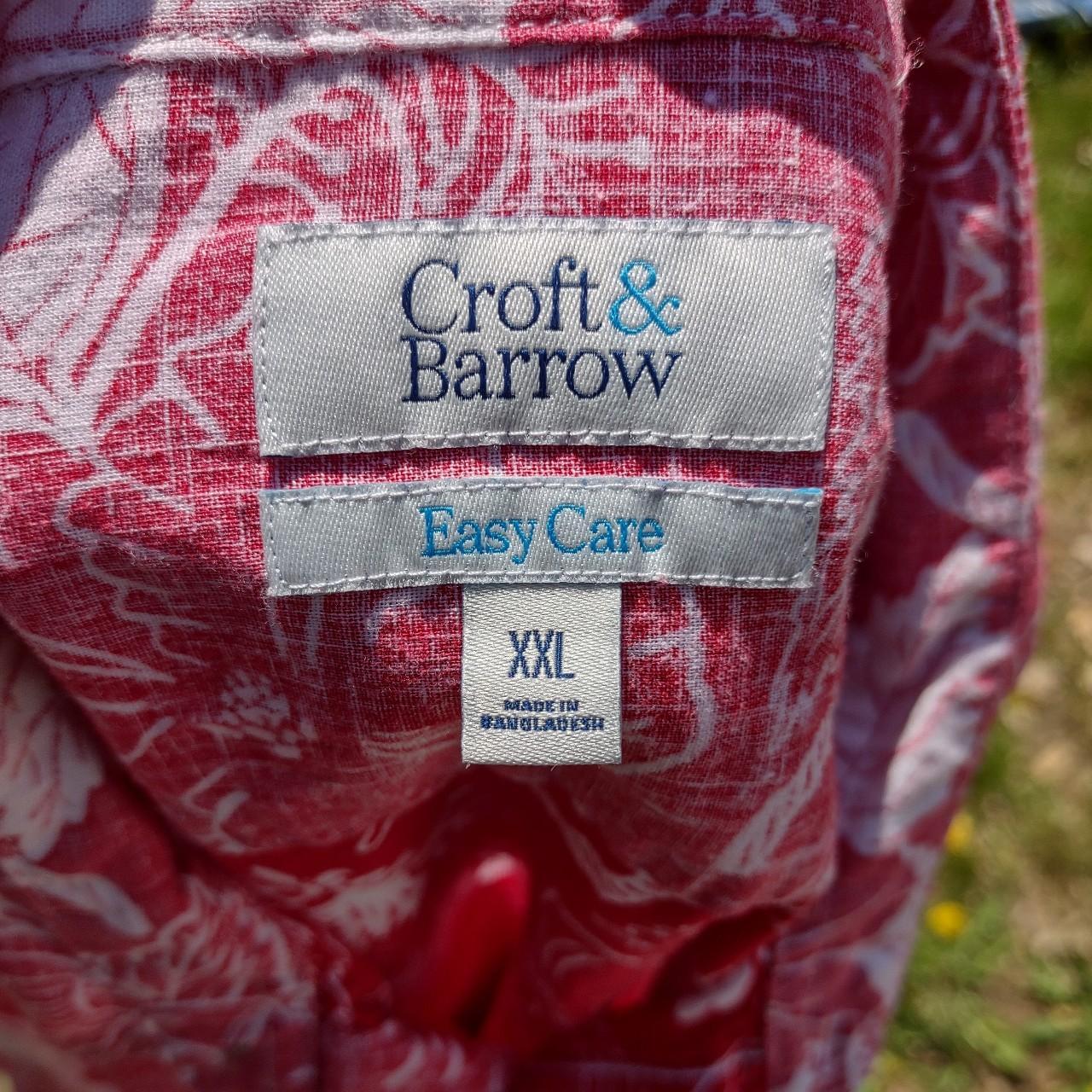 Croft & Barrow Men's White and Red Shirt | Depop