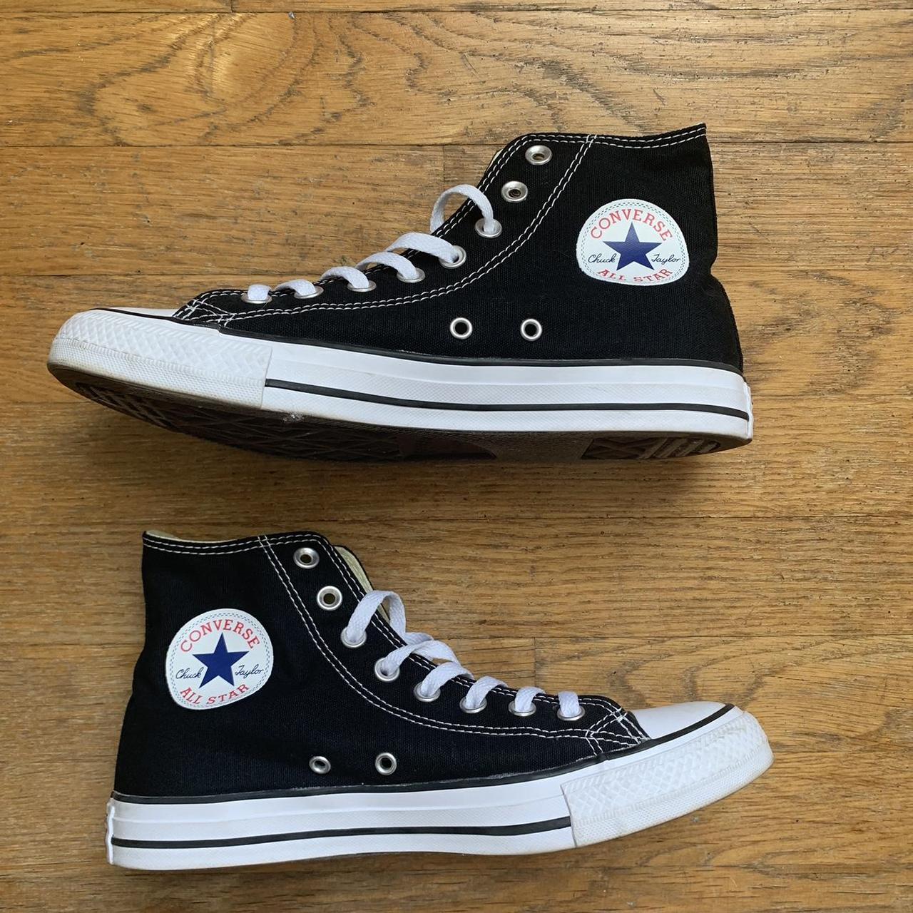 Converse black high tops women’s size 9.5/men’s 7.5.... - Depop