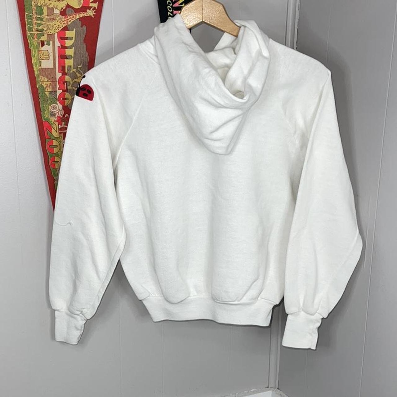 Men's White and Red Hoodie Depop