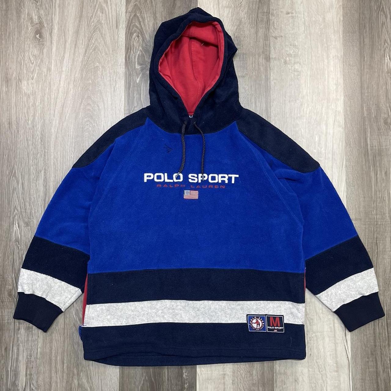 Polo Sport Men's Blue and Black Hoodie | Depop