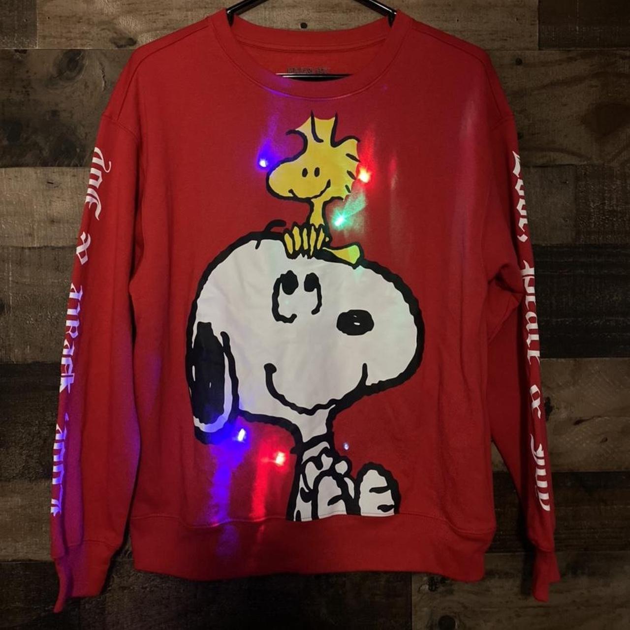 Official Peanuts Snoopy Woodstock Light Up Sweater... - Depop