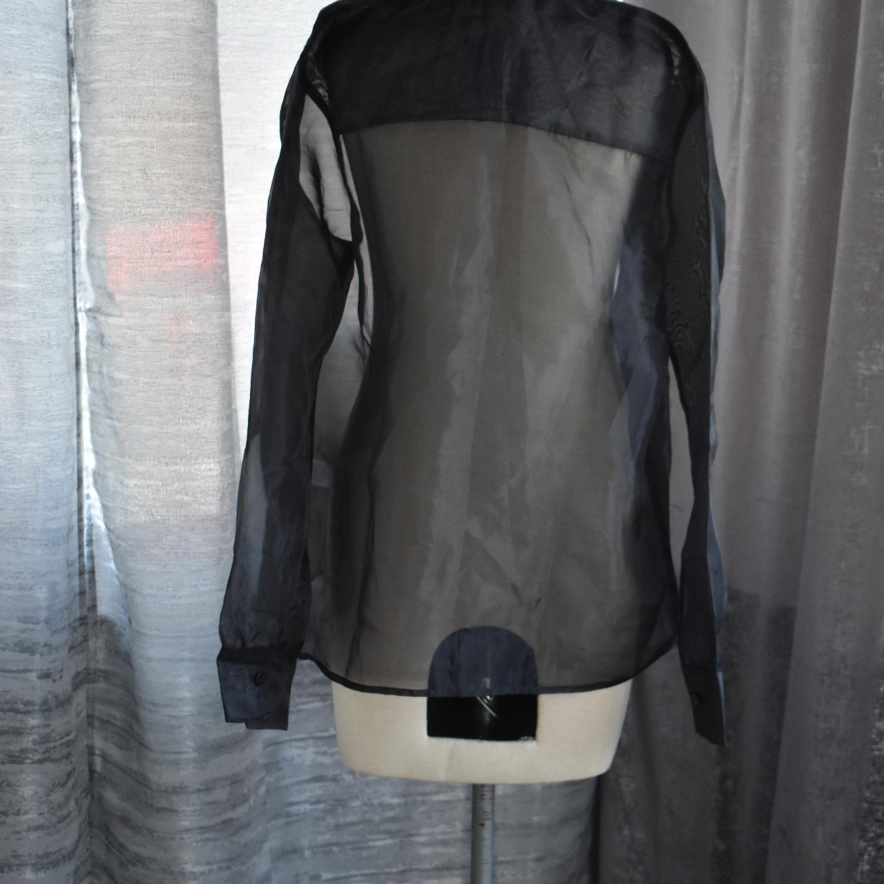 Sheer black Shirt - Forever 21 new with tag size M - Depop