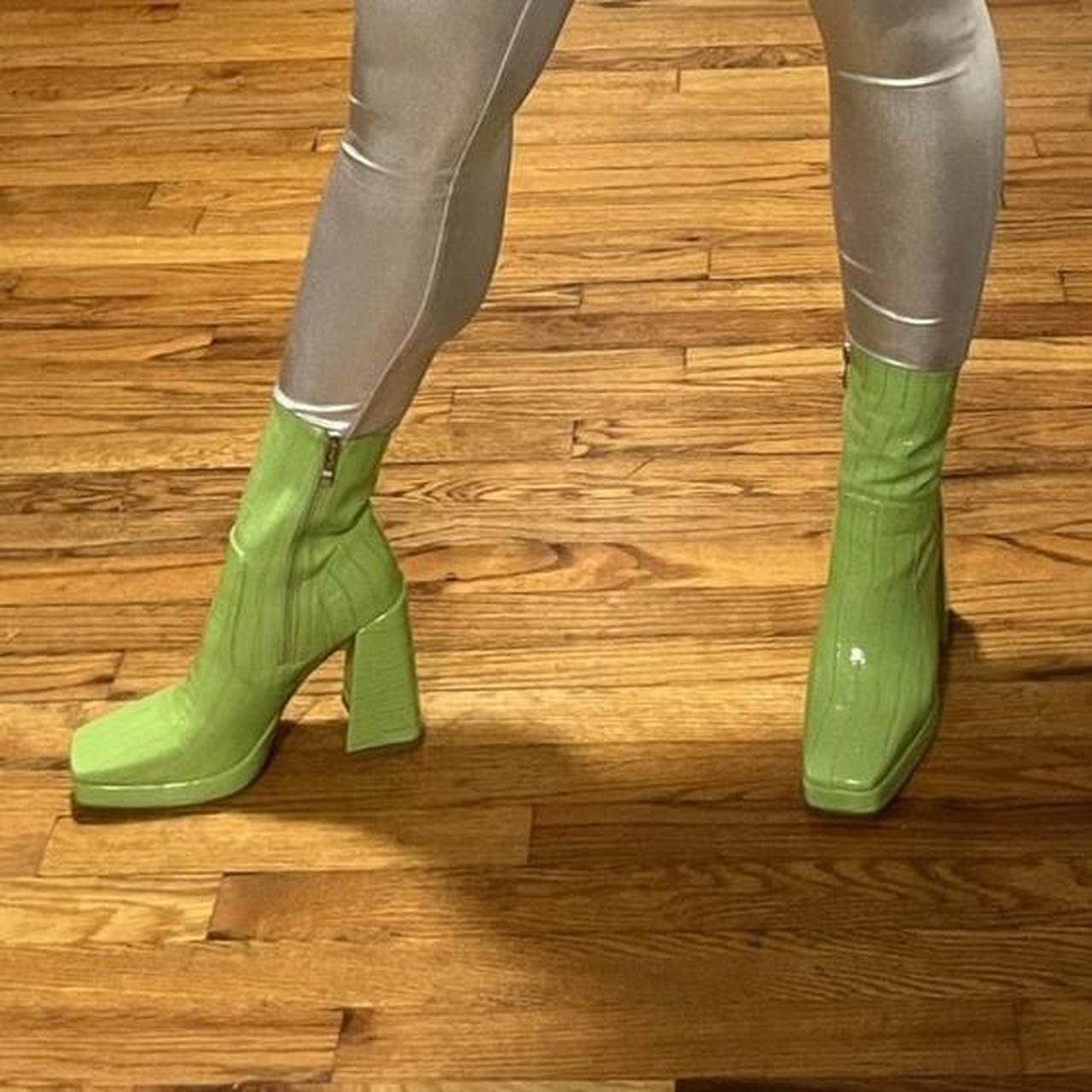 Lime green platform clearance boots