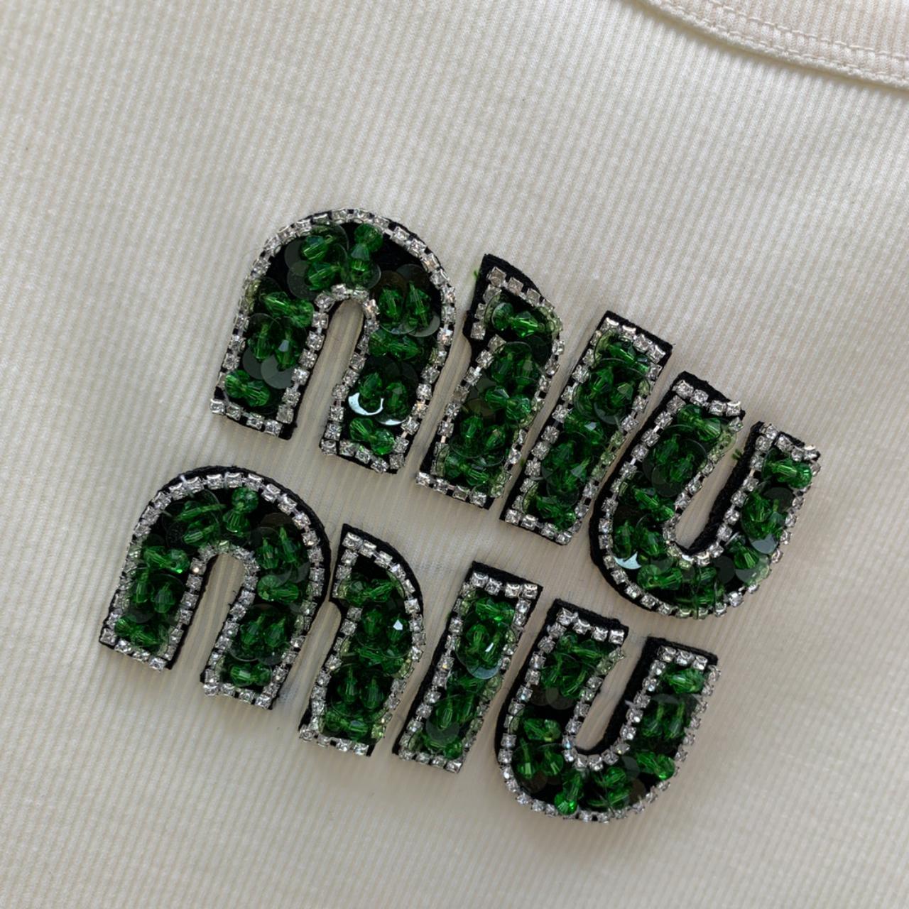 Miu Miu Women's Tank top - Cream/Green - S – Miu … - image 4