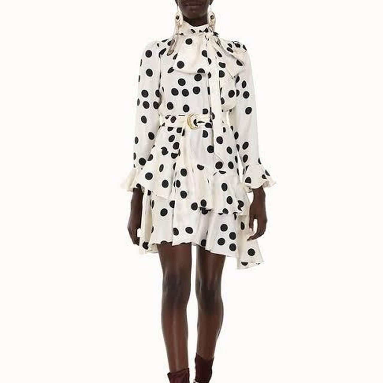 zimmermann confetti tie neck dress
