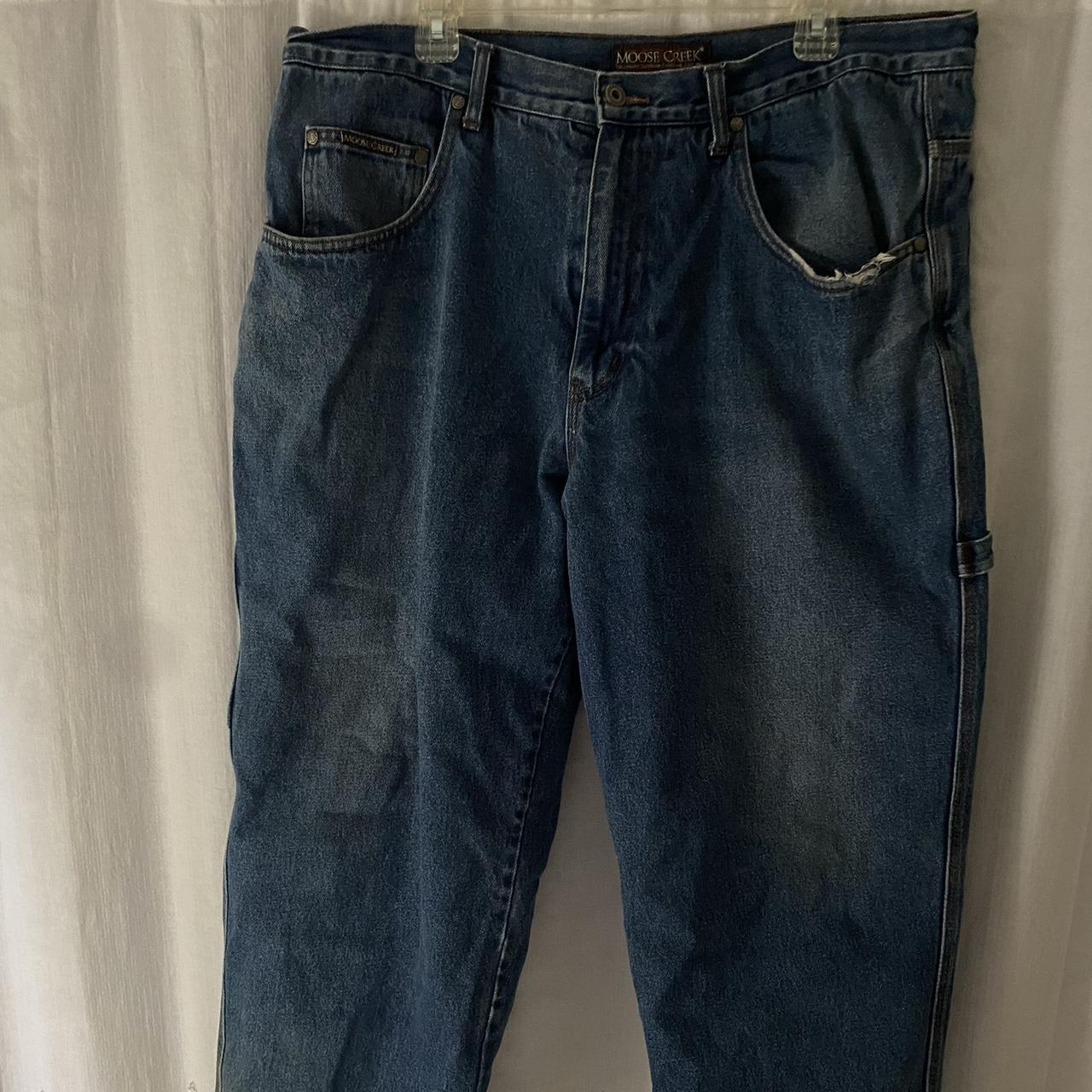 Vintage 90s Moose Creak jeans with flannel under the... - Depop