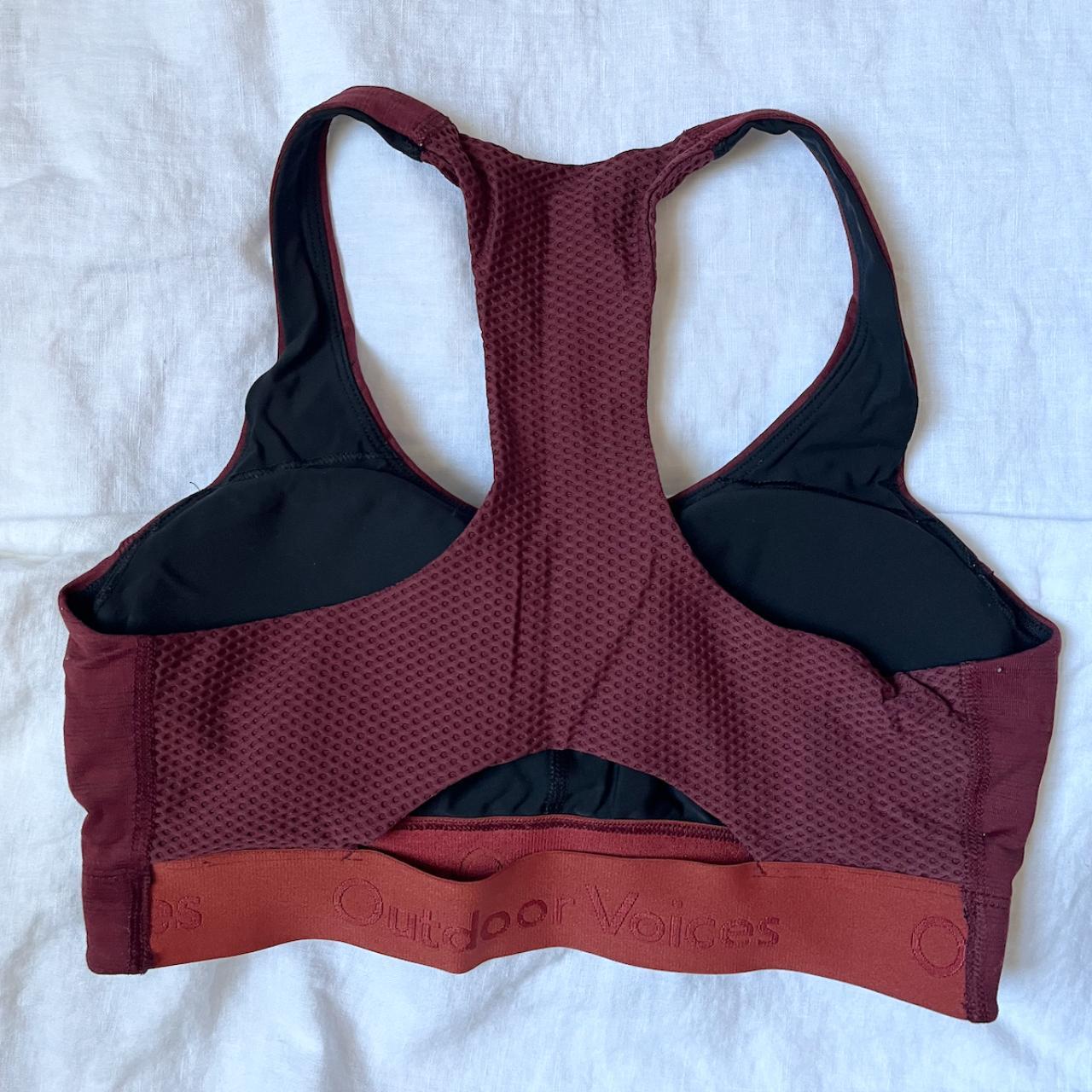 Outdoor Voices Doing Things Bra in a maroon color. - Depop