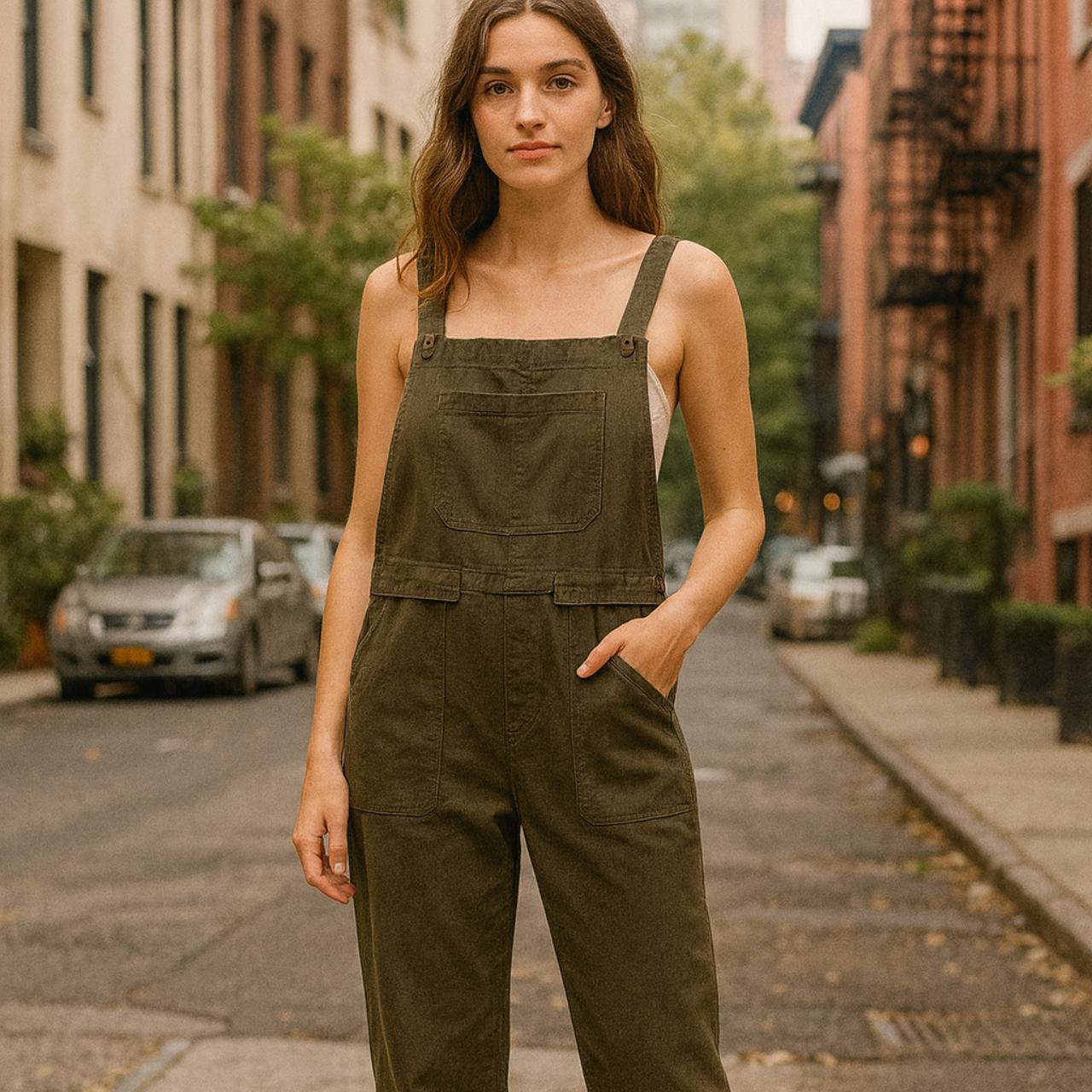 Source Unknown Women's Palazzo Jumpsuit - Green/K… - image 2