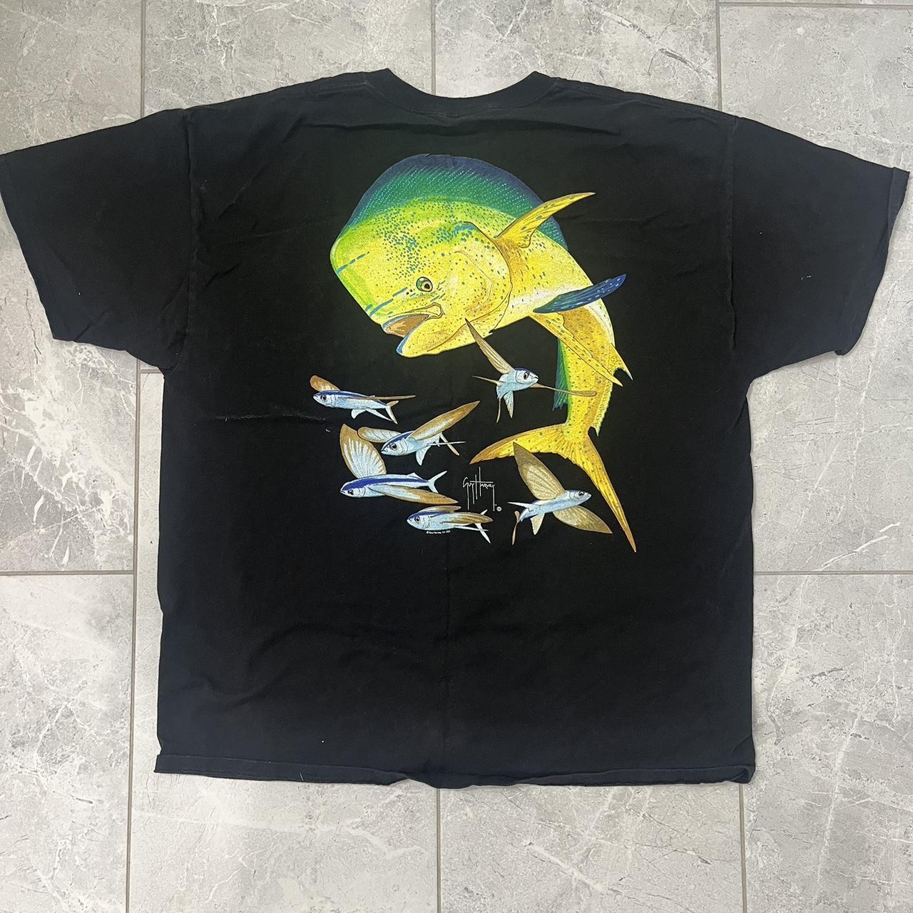 Vintage Guy Harvey Tee Crazy Back... - Depop