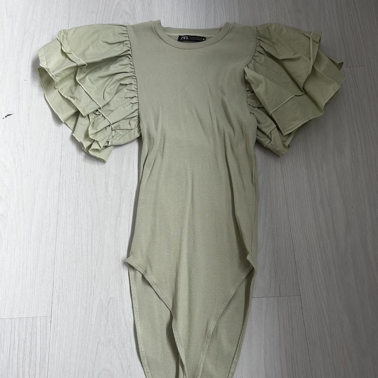 ZARA Khaki, bodysuit ignore Carmella Dressing room... Depop