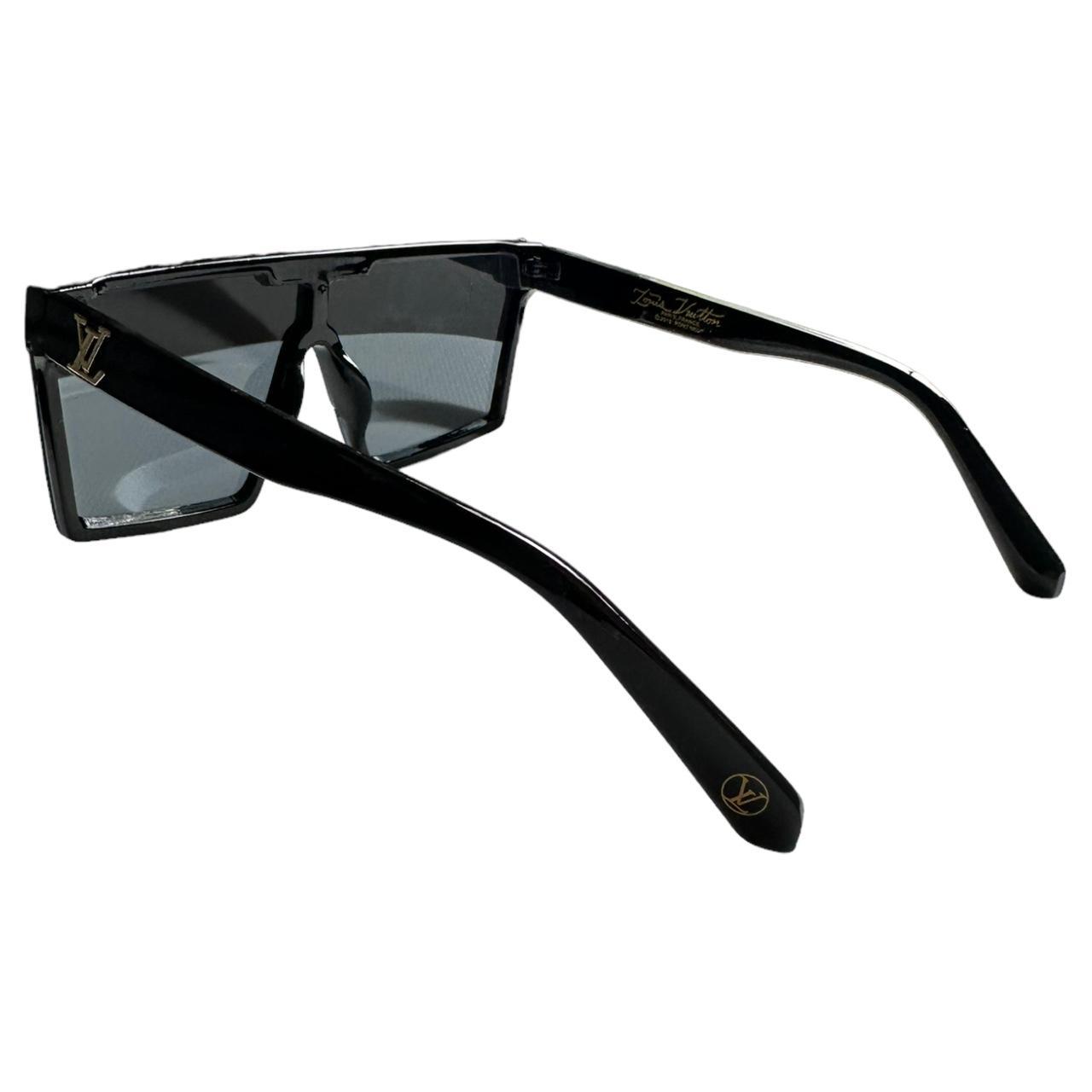 Louis Vuitton Men's Black and Gold Sunglasses Depop