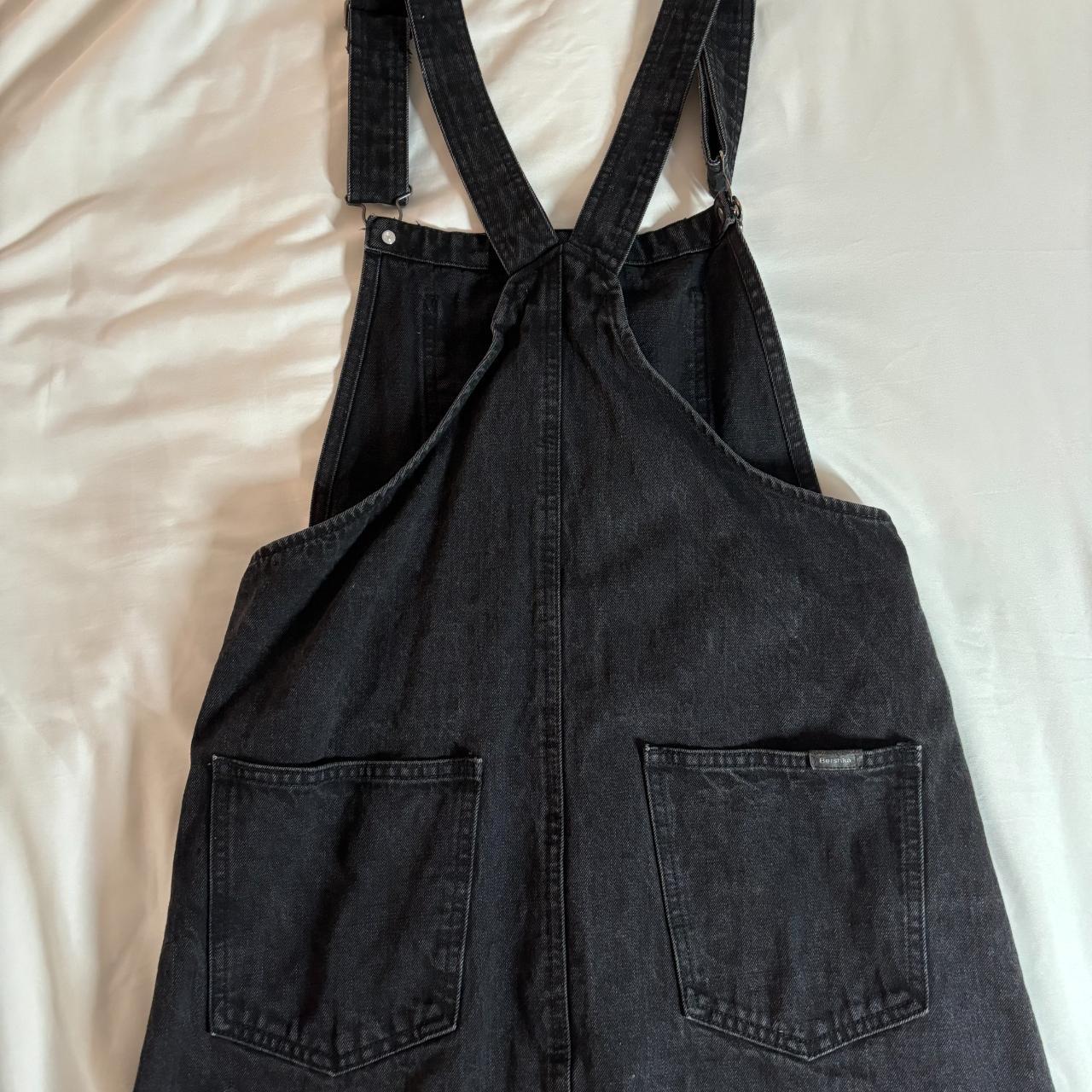 Bershka black denim skirt overalls bershka depop. Depop