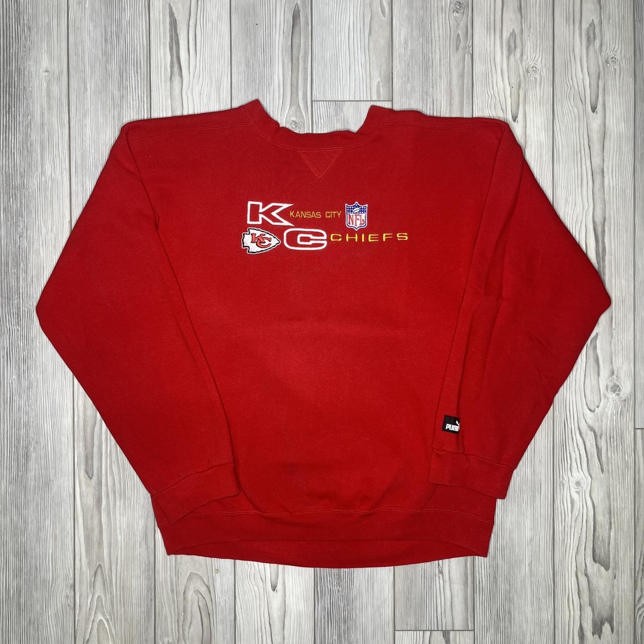 VINTAGE KANSAS CITY CHIEFS SWEATSHIRT Embroidery / - Depop