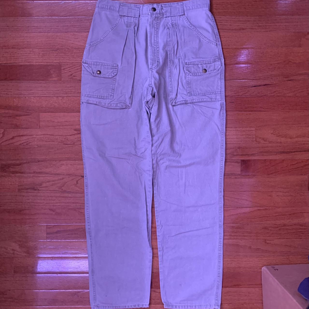 eddie bauer grey cargo pants fits size 30 waist - Depop
