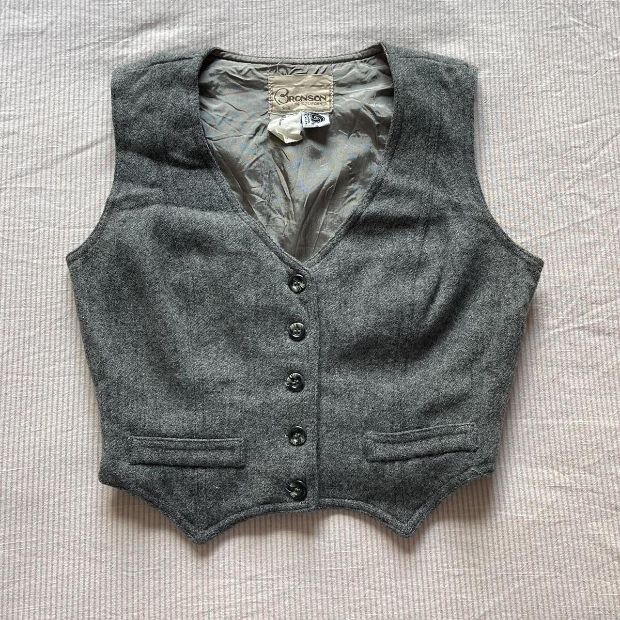 90s grey wool vest Rachel green vibes fits like an... Depop