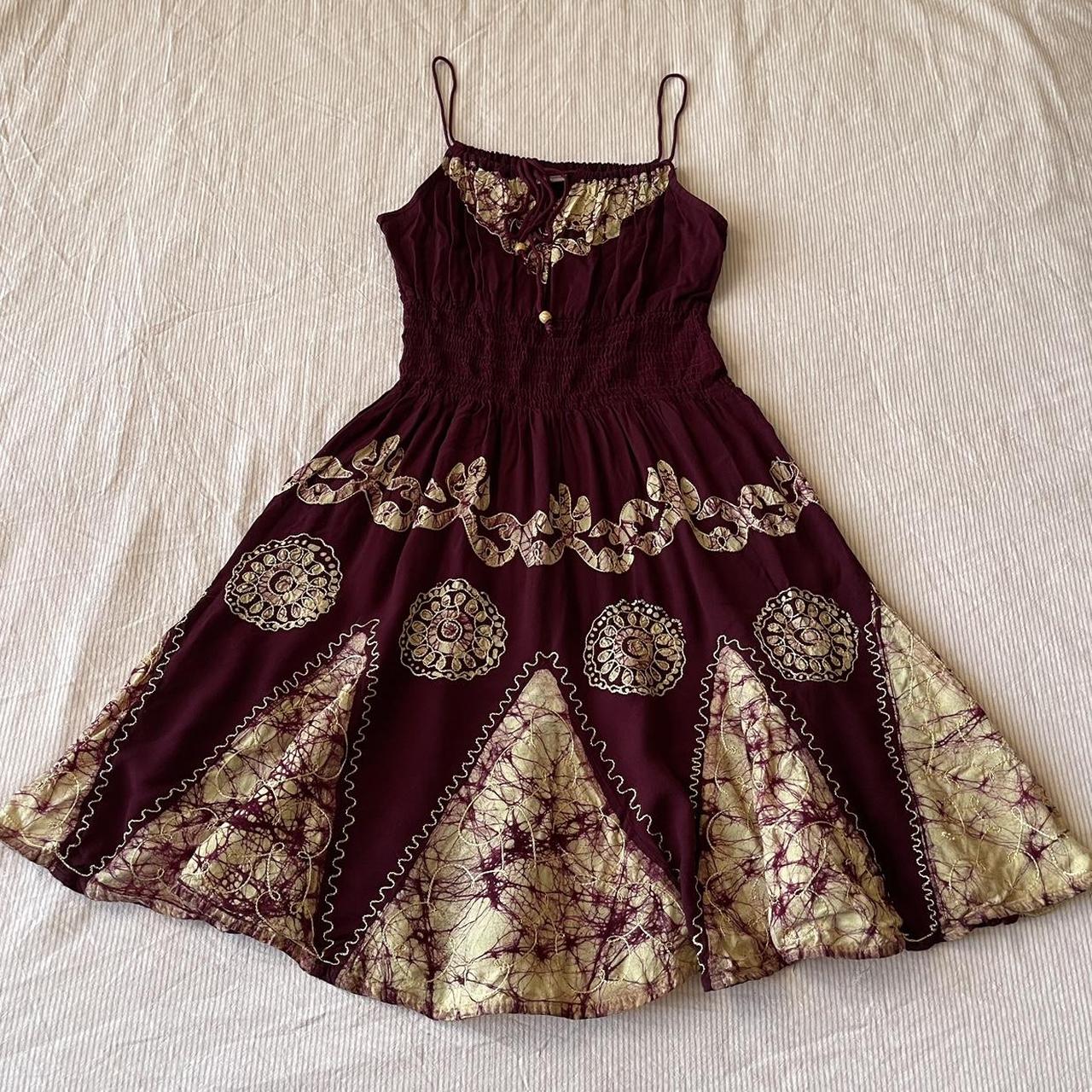 Burgundy and cream on sale dress