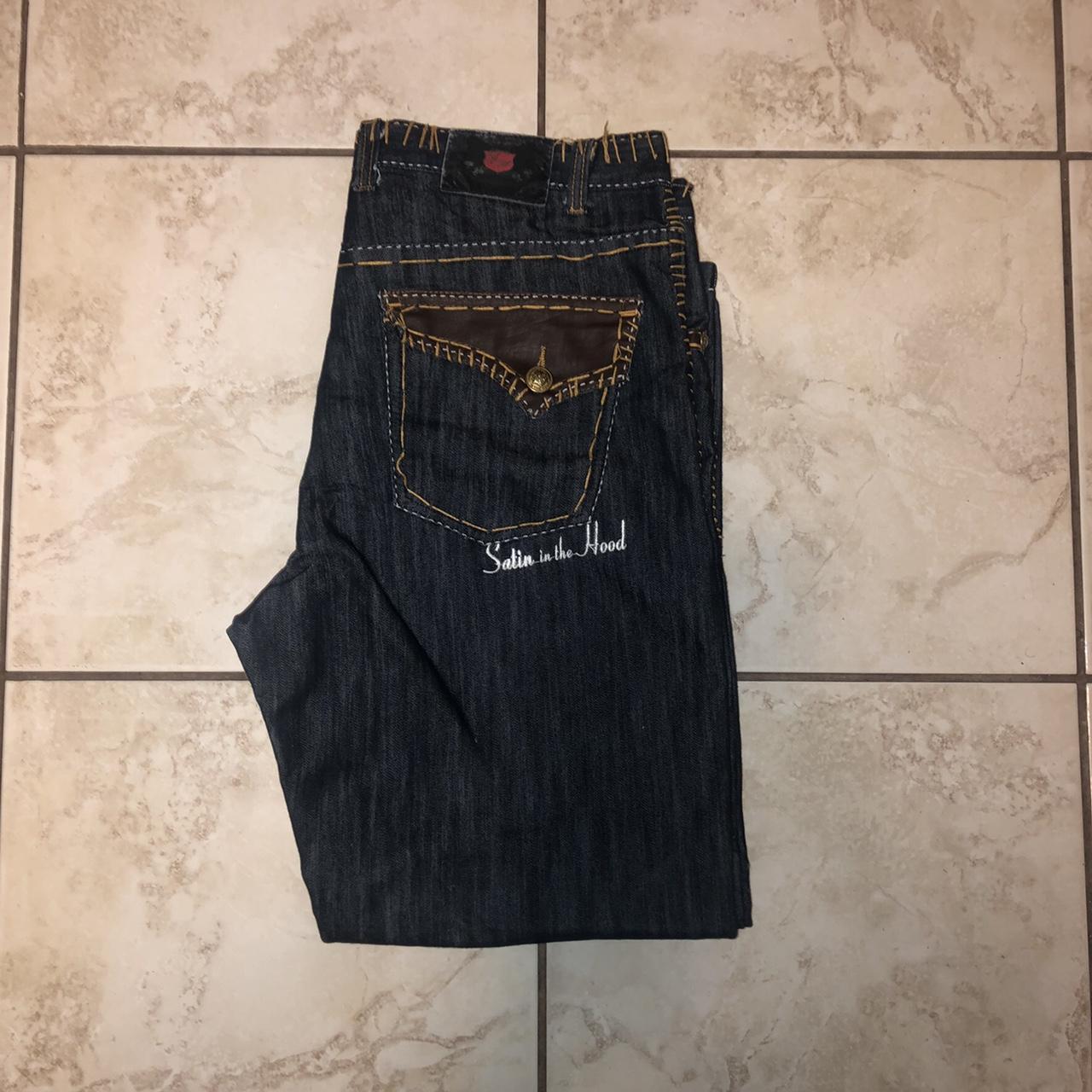 Baggy y2k jeans 🔥🔥 Tag waist 36” Satin in the hood... - Depop