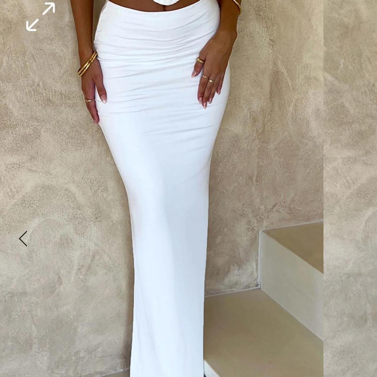 Beginning Boutique White Maxi Skirt Size 10 Brand - Depop