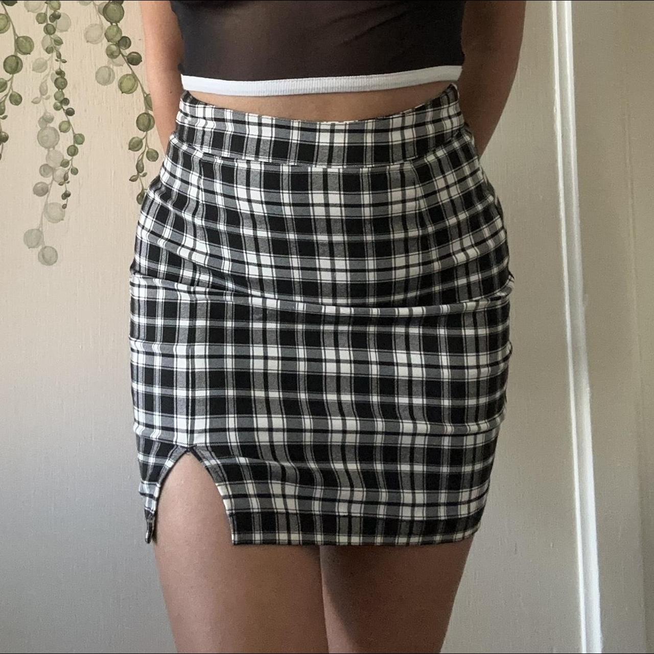 Plaid mini 2025 skirt garage