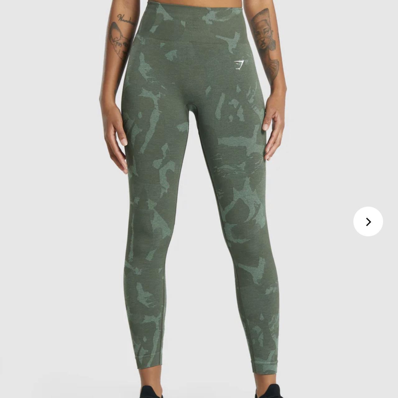 Brand new gymshark camo leggings in green in XS - Depop