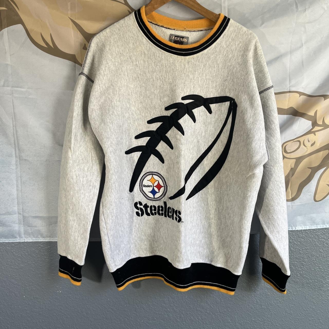 Vintage 90's Legends Athletic NFL Pittsburgh Steelers Sweater Grey