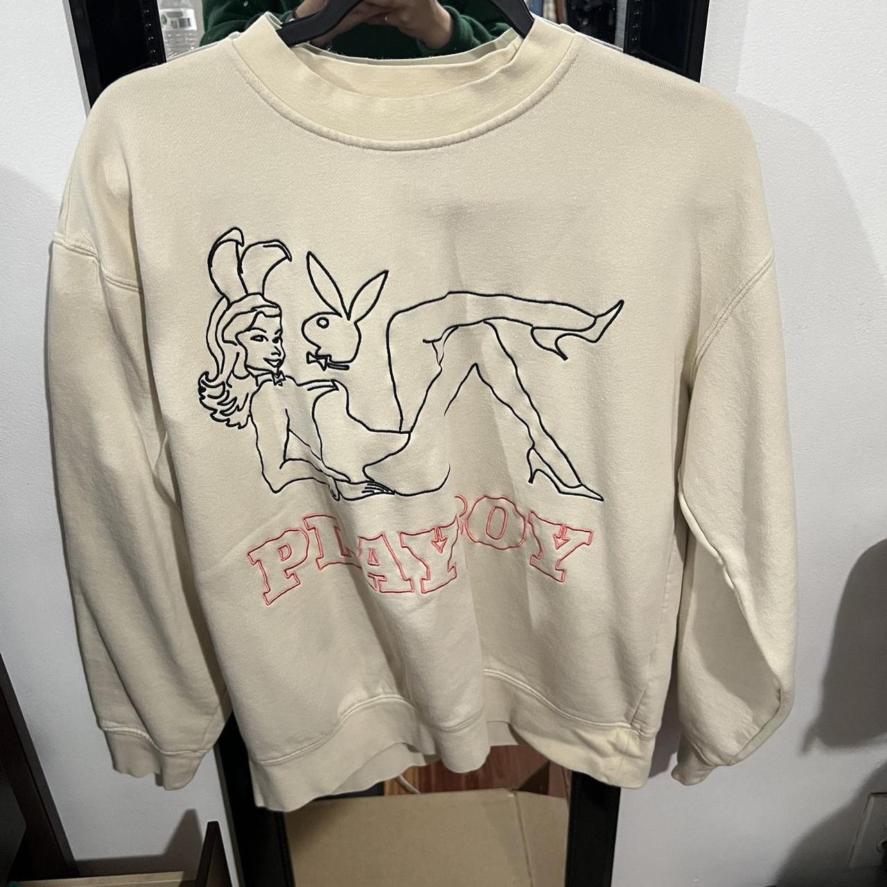 Playboy Women's Cream Sweatshirt | Depop