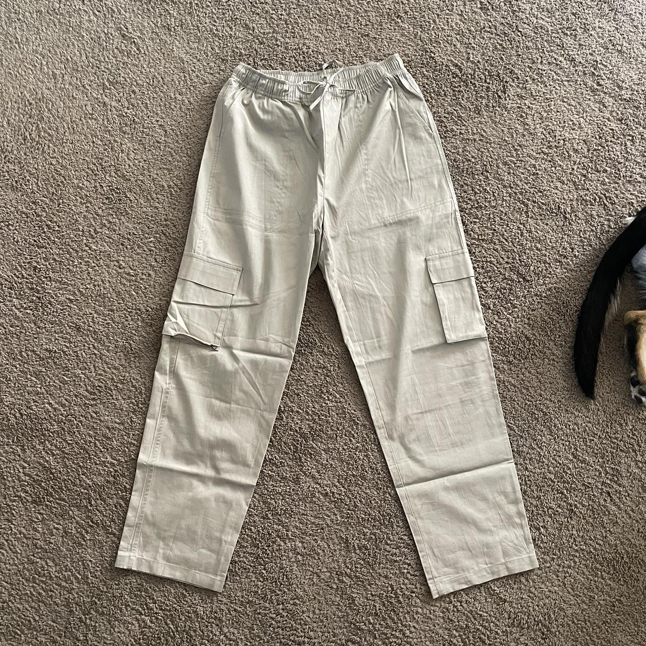 light brown cargo pants size medium only worn once! - Depop