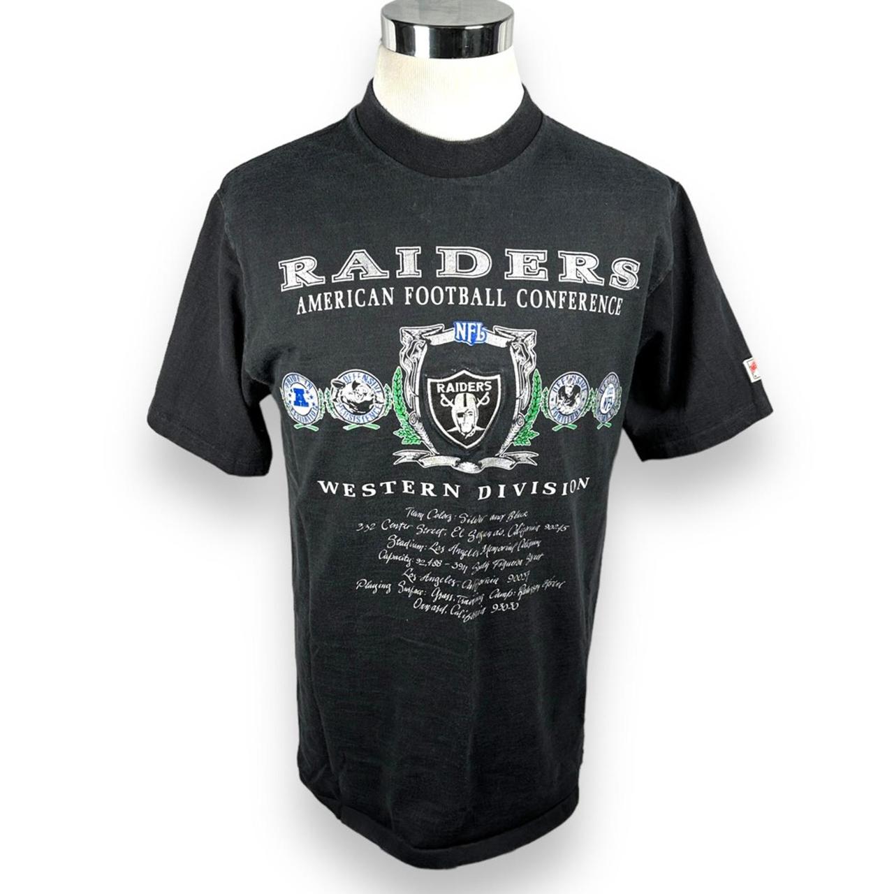 Vintage NFL Los Angeles Raiders Tee Shirt 1990s Medium Made USA