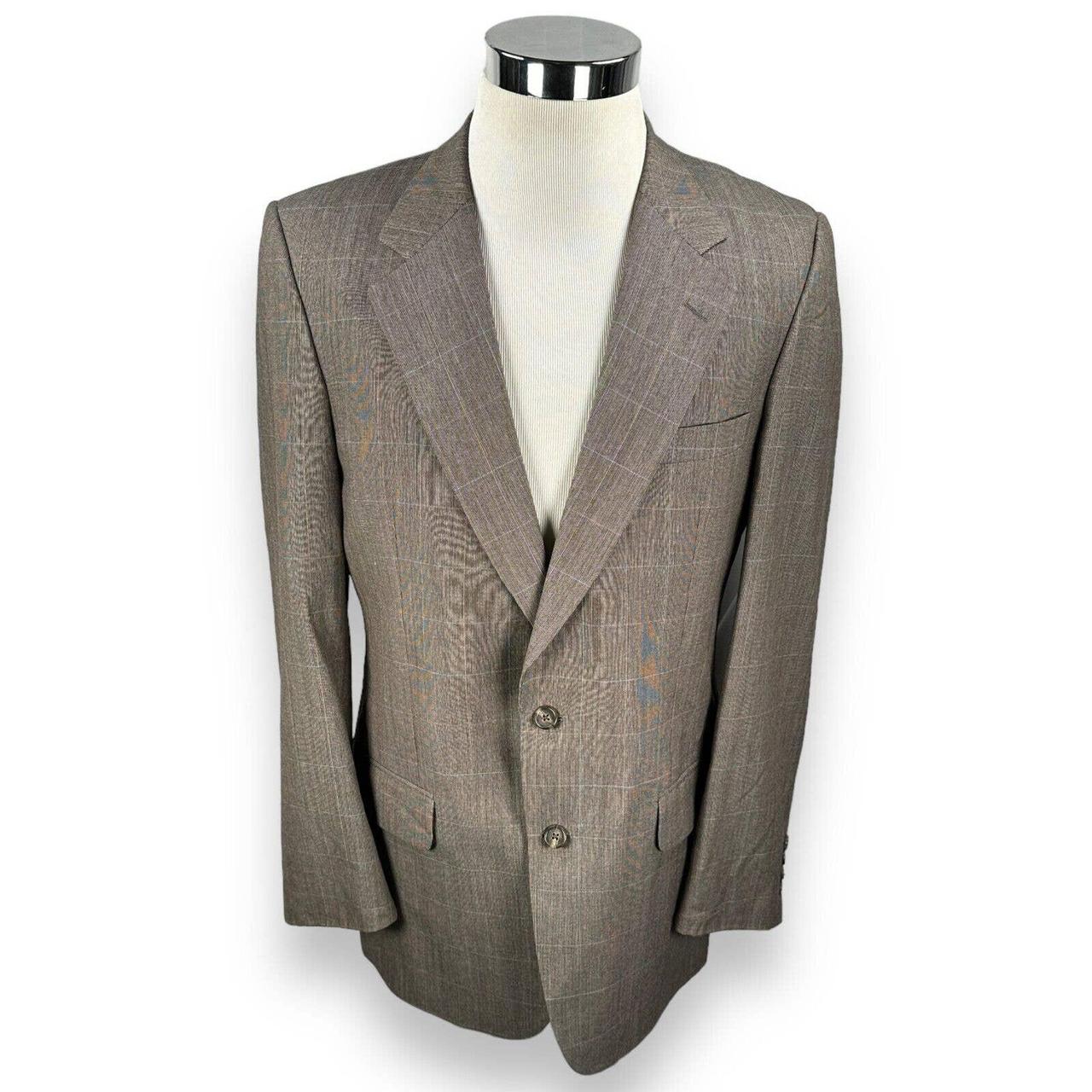 Burberry Jacket Men's 40R Gray Single Breasted Notch... - Depop