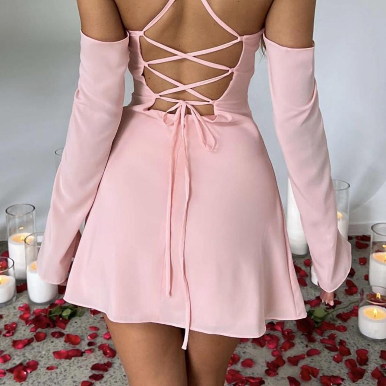 House of CB Women's Pink Dress Depop