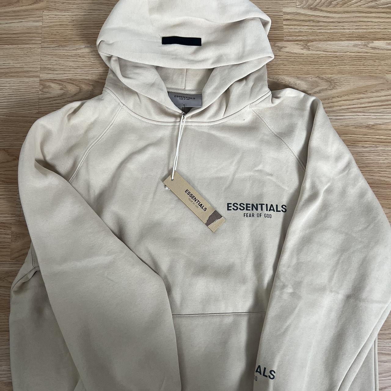 Beige essentials Hoodie is still in perfect... - Depop