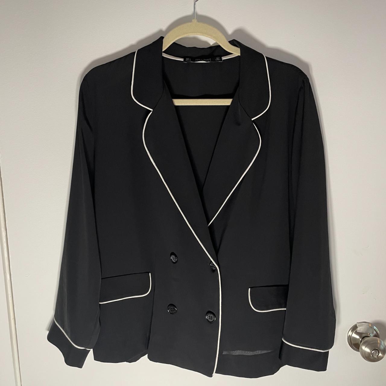Zara Black Sheer Blazer Large (L) Sheer blazer,... Depop