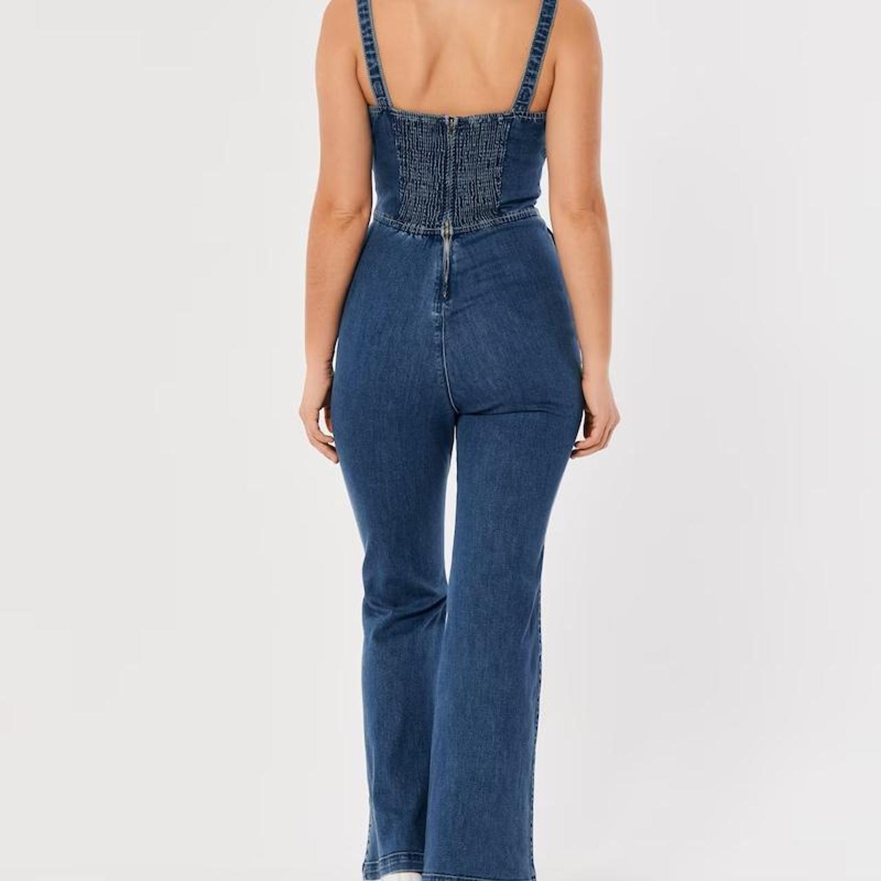Hollister Co. Women's Navy and Blue Jumpsuit Depop