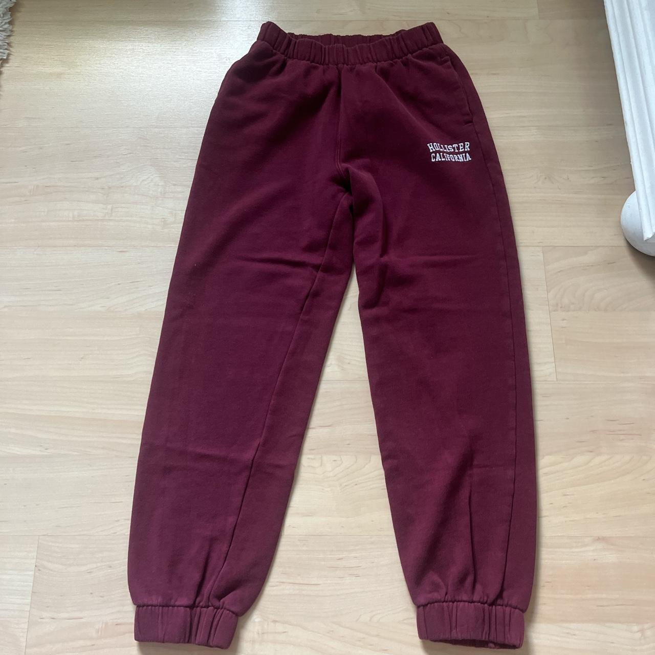 Hollister Co. Women's Burgundy Joggerstracksuits Depop
