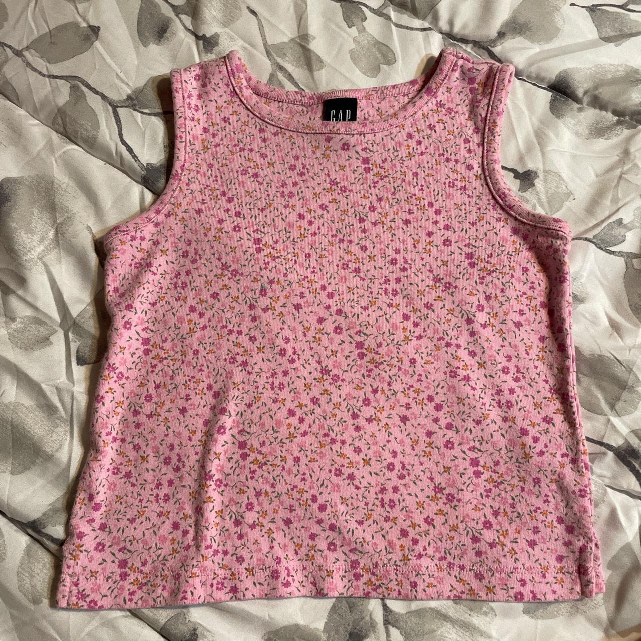 Gap Xs Cropped Floral Tank So Cute With Mom Jeans - Depop