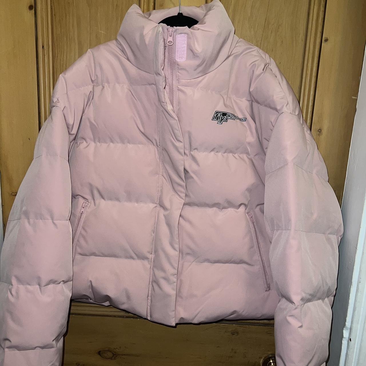 Pink cropped Ski jacket Size M Depop