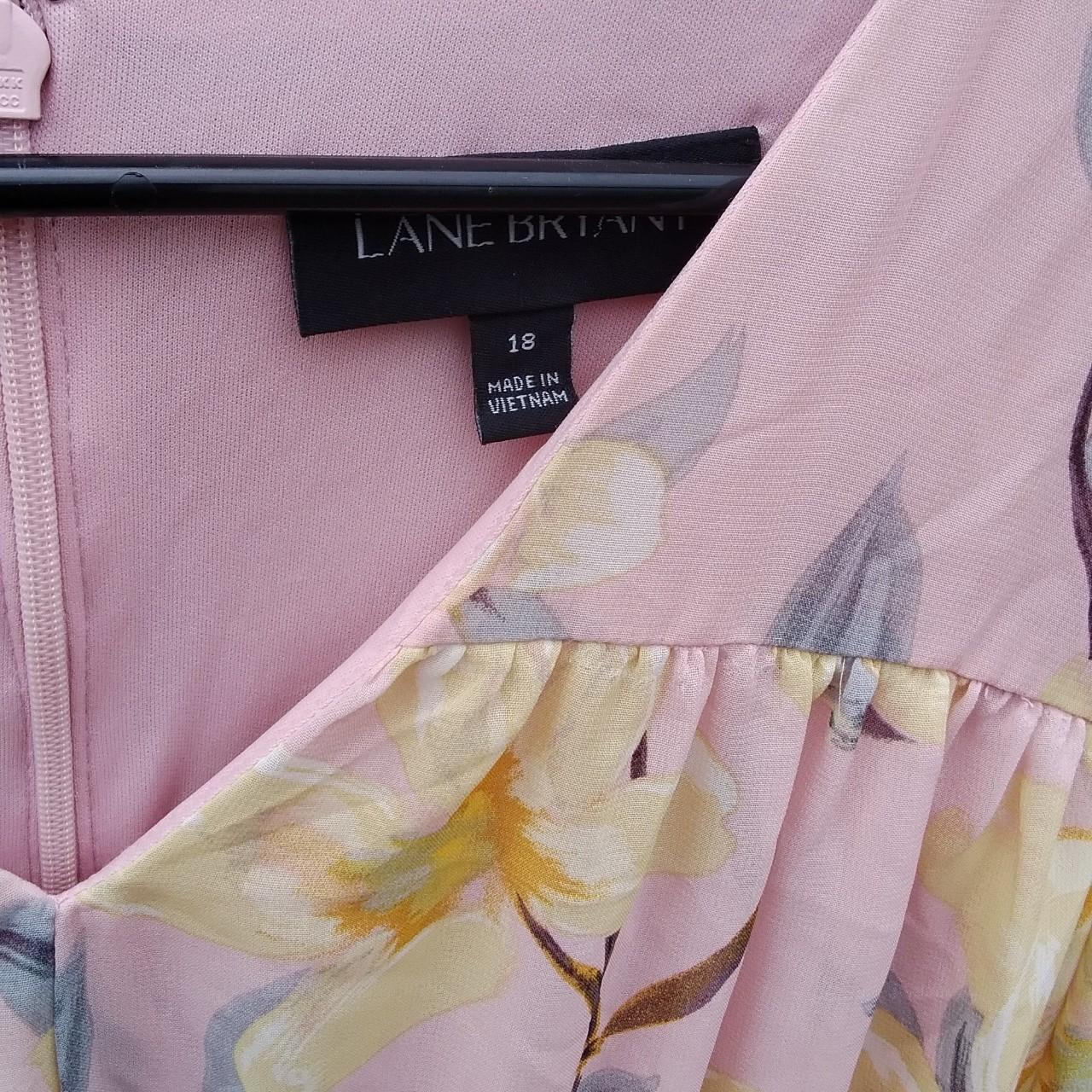 Lane Bryant Women S Grey And Pink Dress Depop