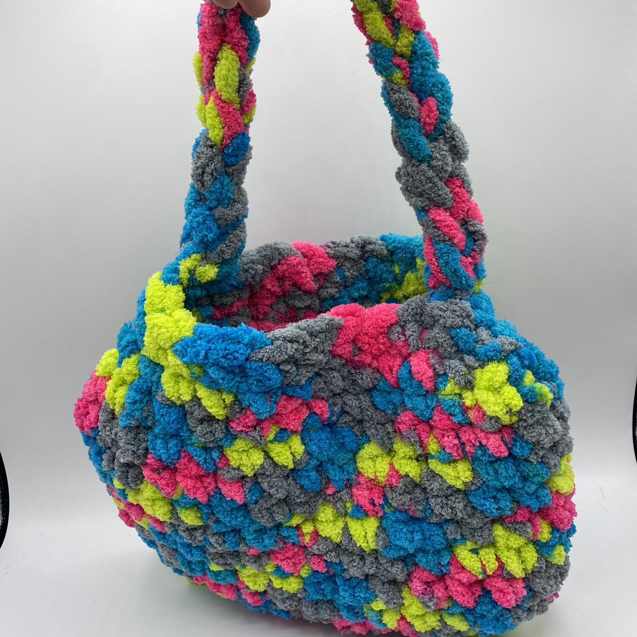 Crochet Multicolored Chunky y2k bag! ~$25~ FREE - Depop