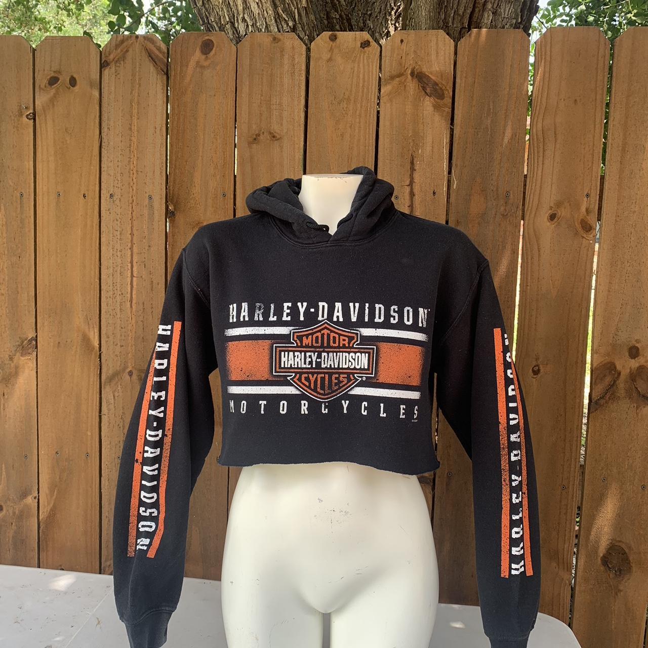 Harley davidson cropped cheap hoodie