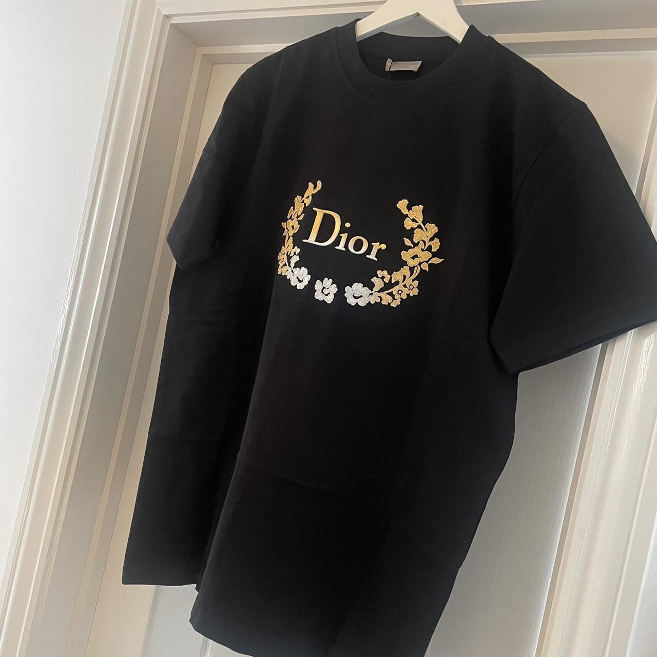 Black Floral Embroidered Dior T-Shirt RRP £780 Our... - Depop