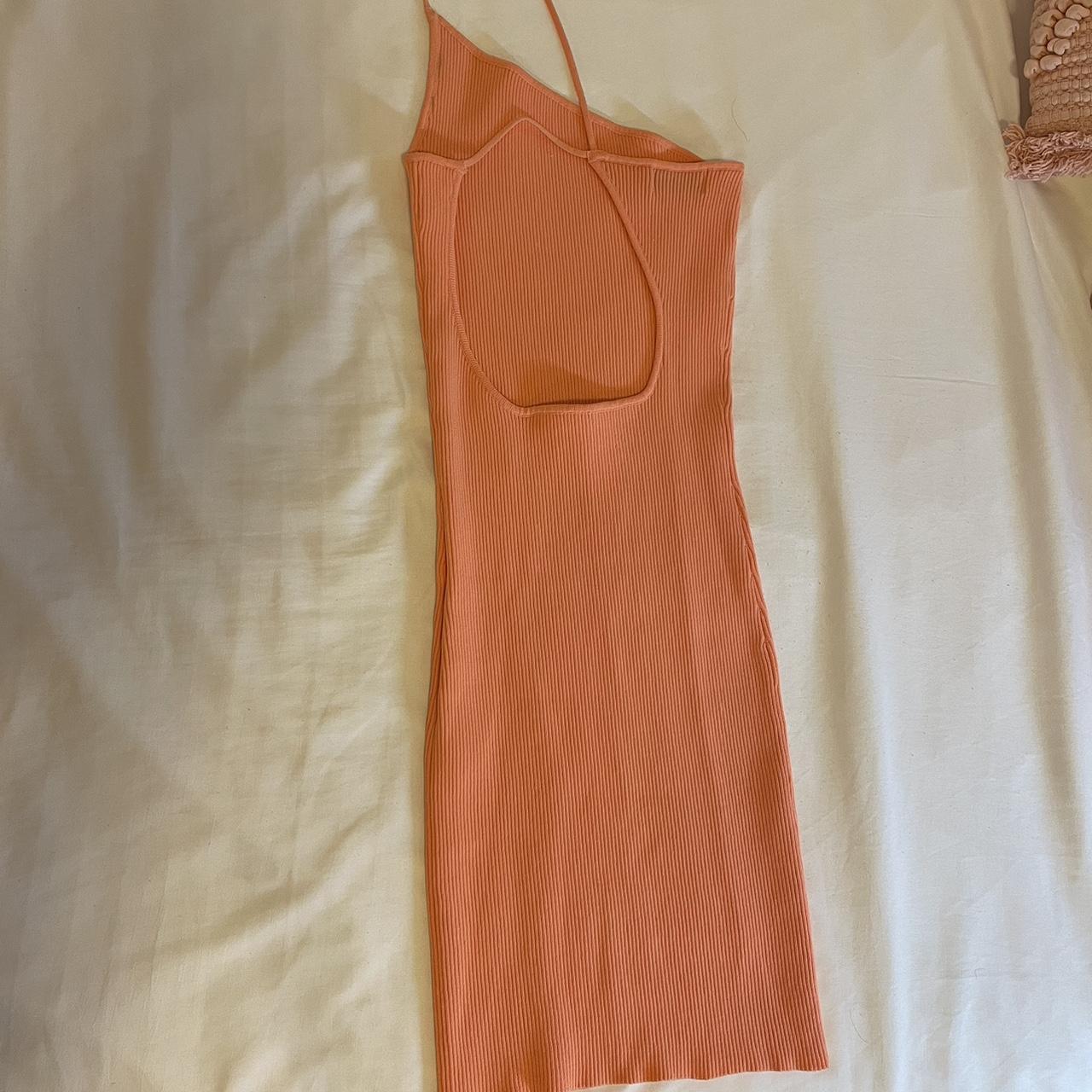 Bershka Women's Orange and Pink Dress Depop
