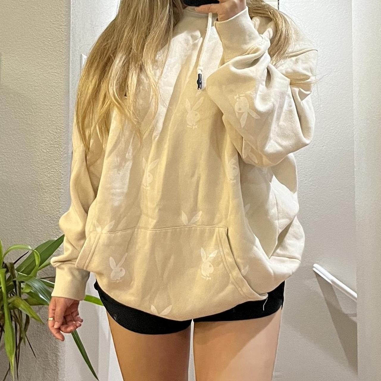 Oversized Hoodie Missguided Beige Hoodie Playboy Missguided Hoodie