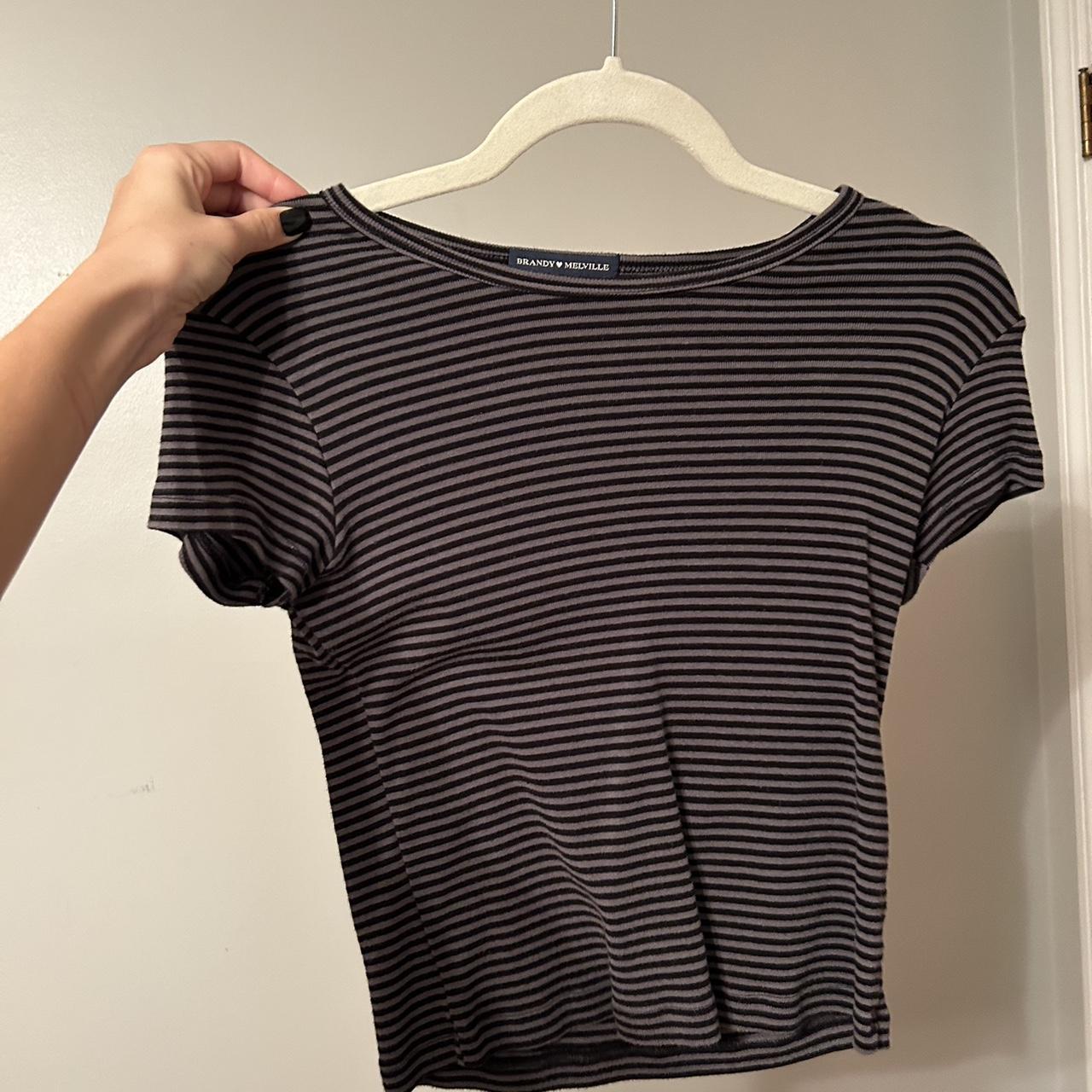 super cute striped brandy Melville top never worn - Depop