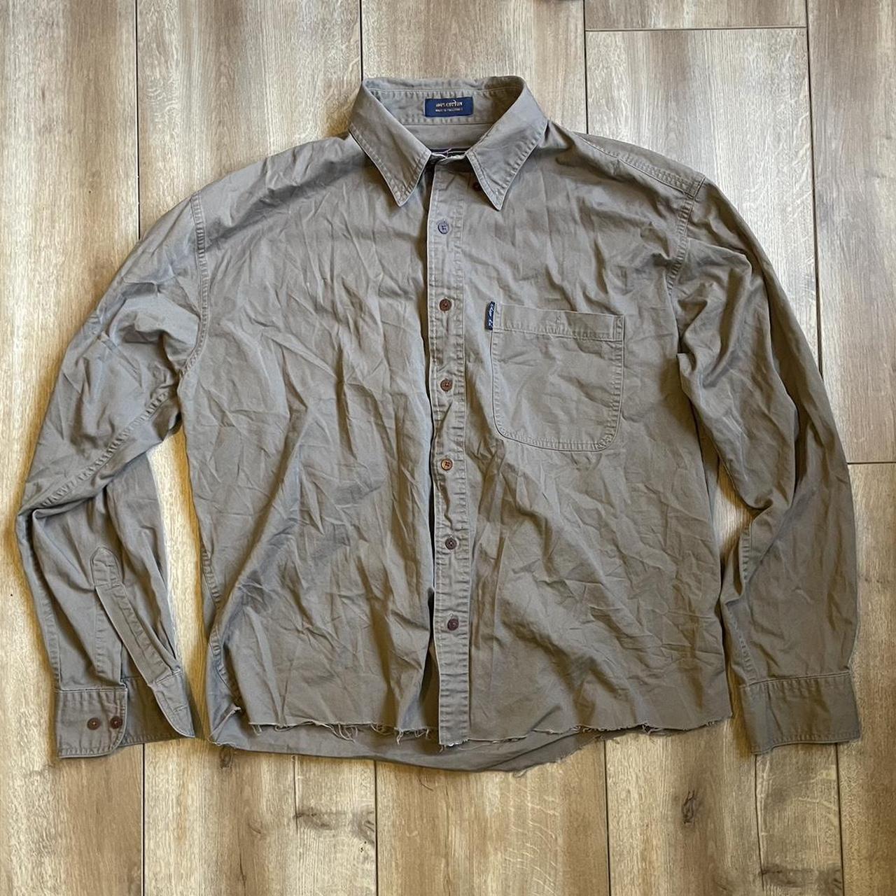 Large tan button up - Depop