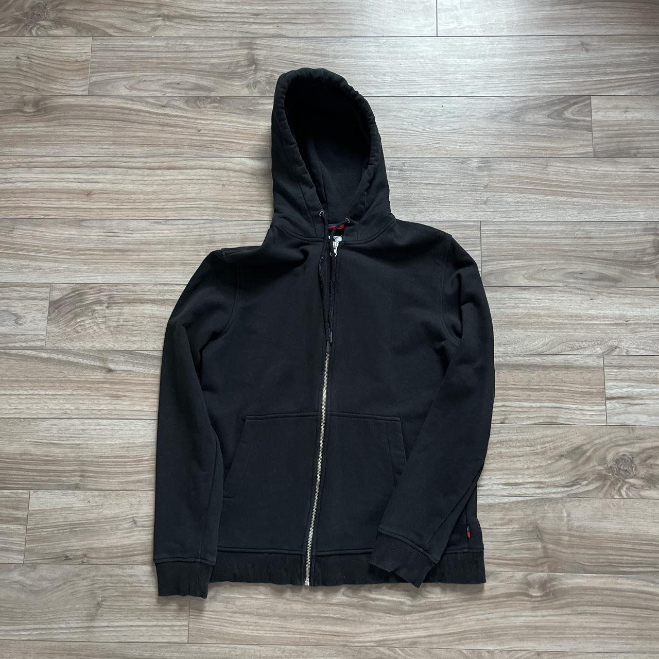 Herschel black zip up hoodie Size small Zip up Depop