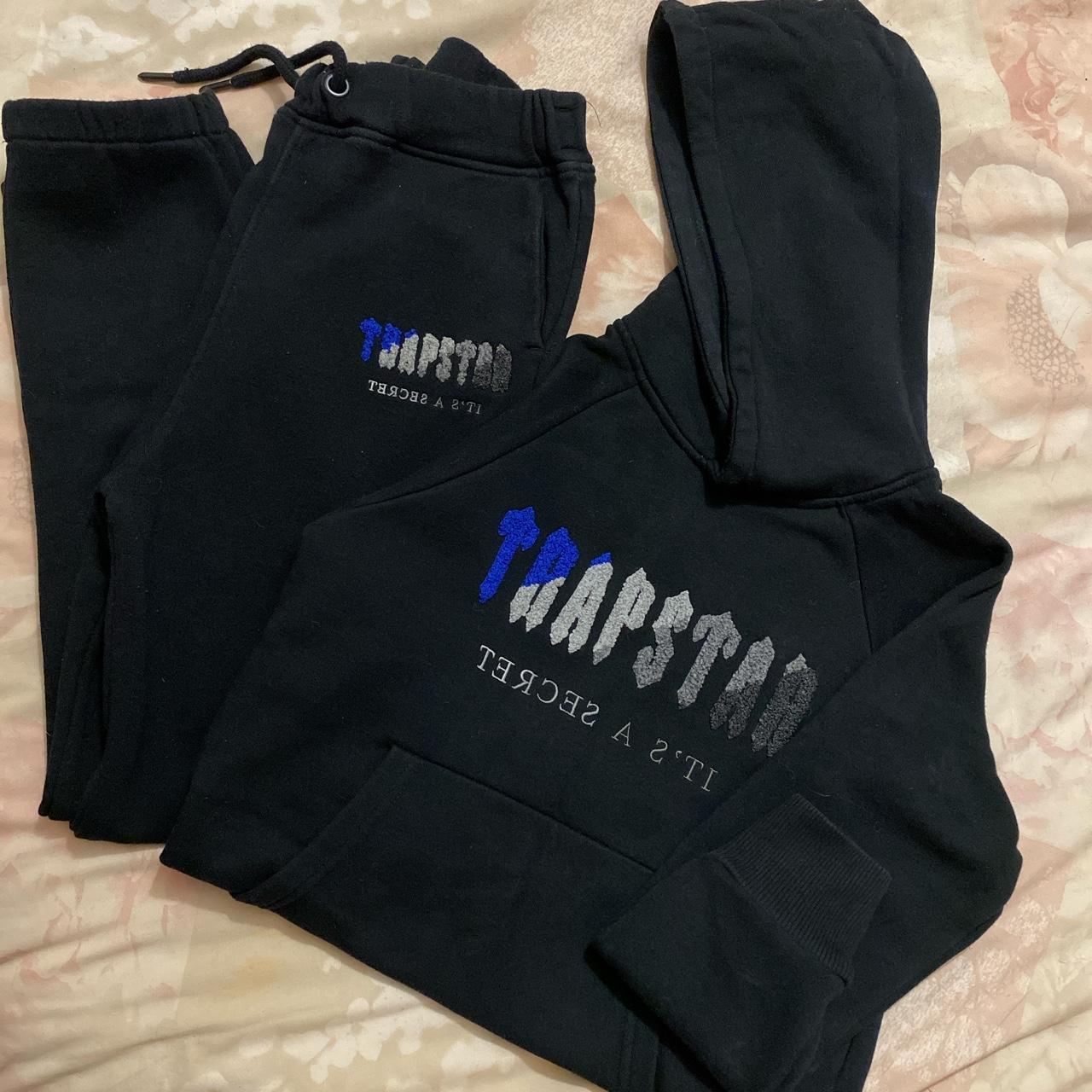 Trapstar Black and Blue Hoodie Depop