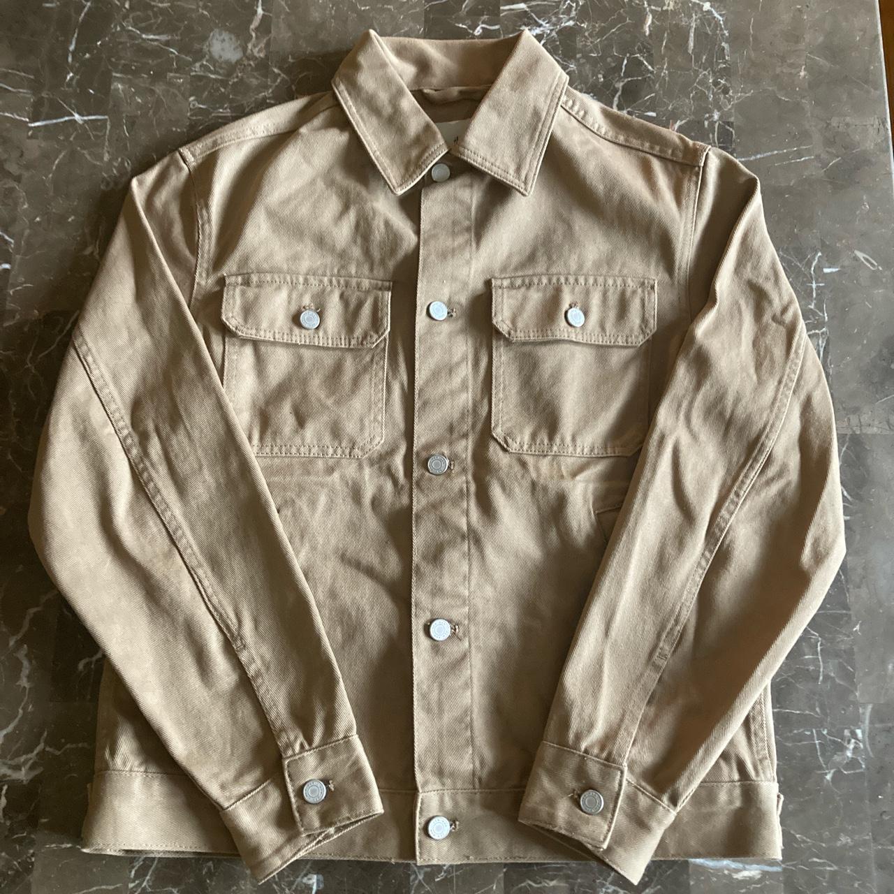 H&M Canvas trucker Jacket with buttons inch... - Depop